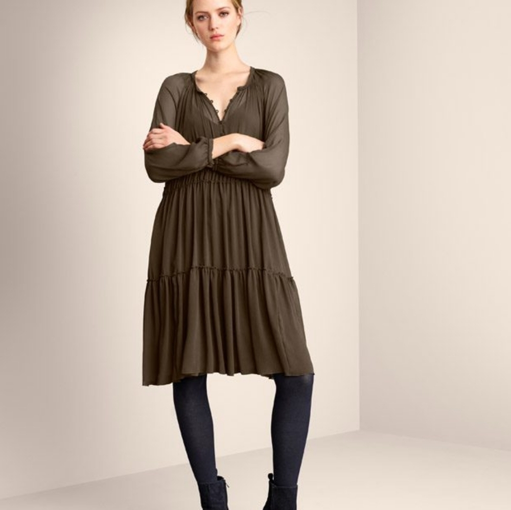Luisa Cerano urban jungle sheer LS tiere Midi dress